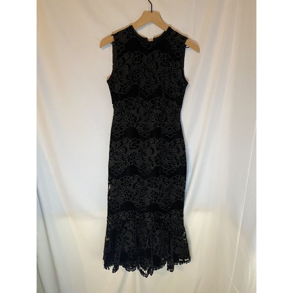 Shoshanna Dresses & Skirts - Shoshanna Midnight Velvet Lace Black Sleeveless Mermaid Dress Size 2